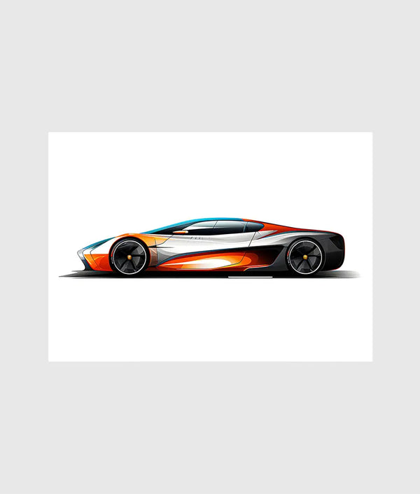 Artistic Streamlined Car