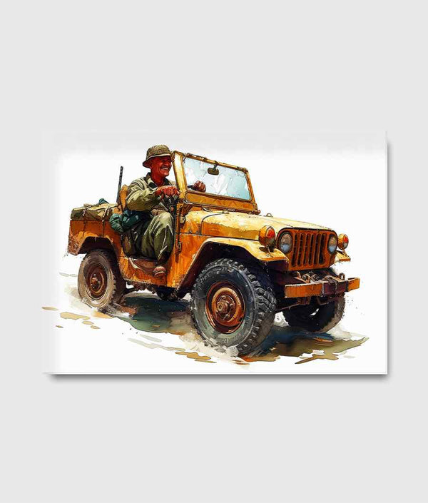 Jeep Driving Watercolor