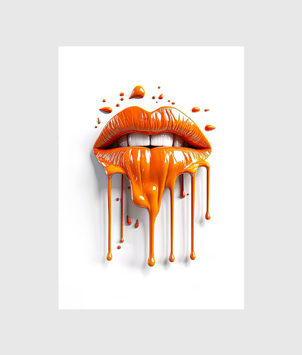 orange dripping lips