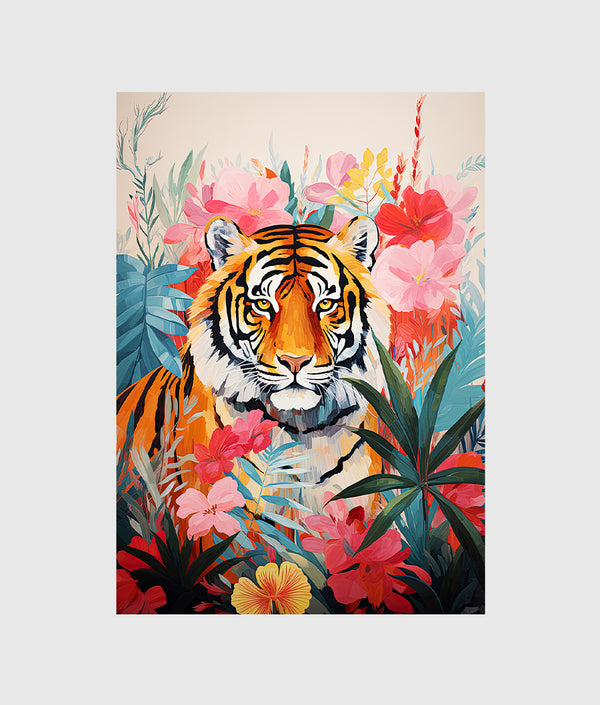 Aquarelle Matisse Art Tiger Botanical