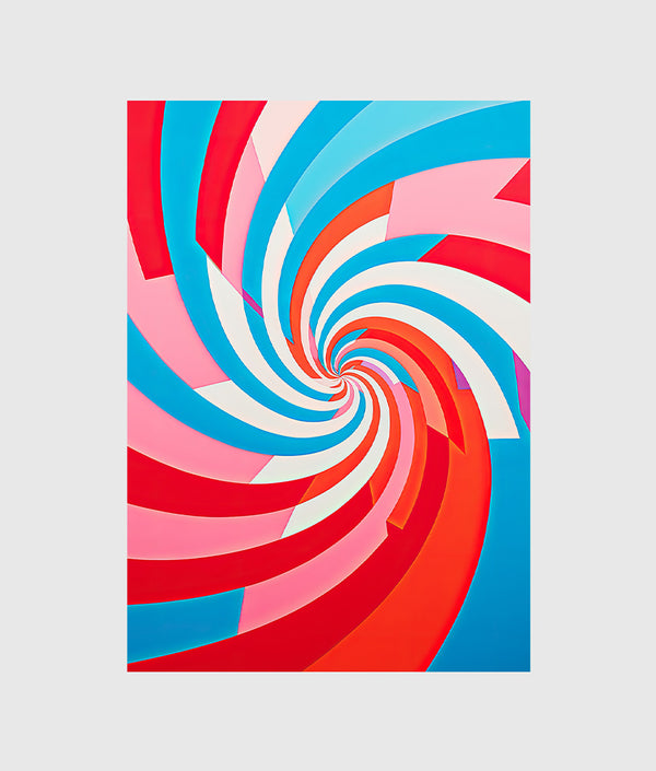 spiral optical illusion screenprint