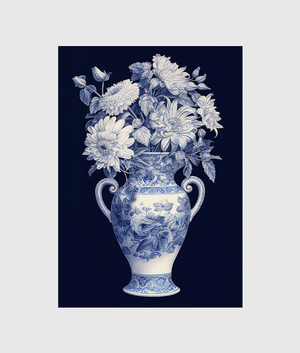 A Drawing of Blue & White China Vase