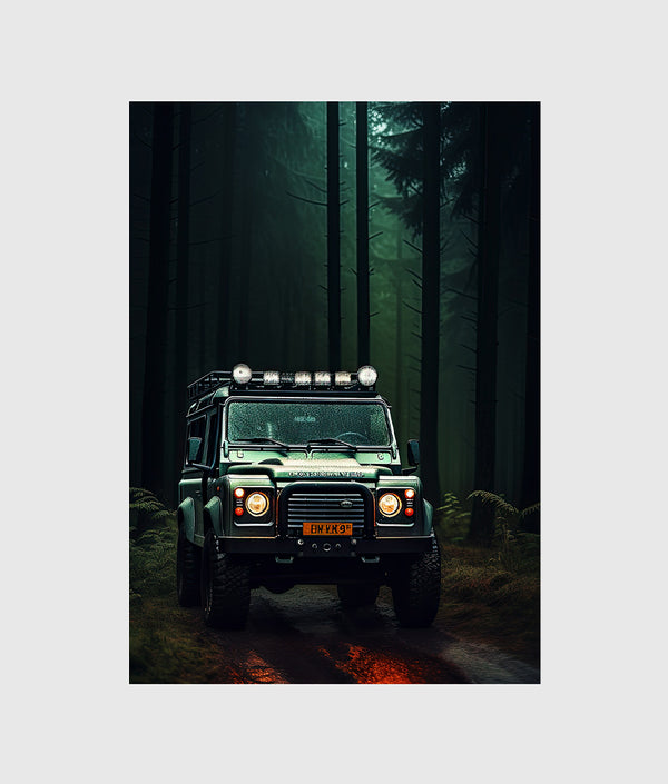 rover in the woods