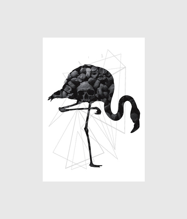 Skull Flamingo Print